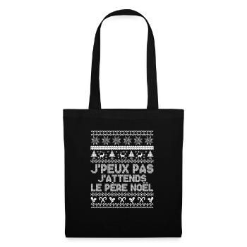 J'peux pas j'attends le Père Noël - Sac en tissu - noir - Devant