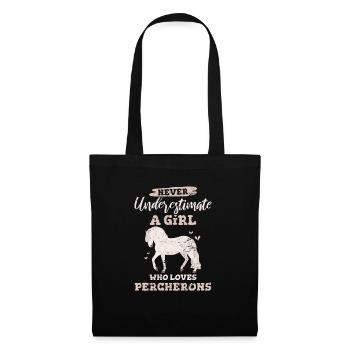 Percheron Horse Girl aime son Percheron Draft Hor - Sac en tissu - noir - Devant
