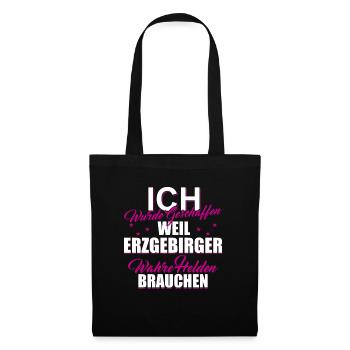 Erzgebirge Helden Geschenk Weihnachten - Stoffbeutel - Schwarz - Vorne