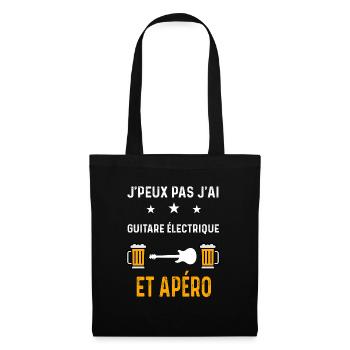je peux pas j'ai guitare électrique et apéro - Sac en tissu - noir - Devant