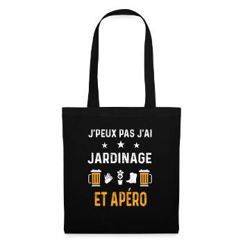 je peux pas j'ai jardinage et apéro - Sac en tissu - noir - Devant