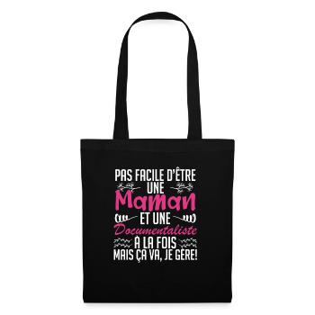 pas facile d'être une maman et une Documentaliste - Sac en tissu - noir - Devant