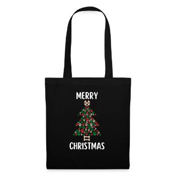Joyeux Noël Drôle de Chemise de Noël - Sac en tissu - noir - Devant