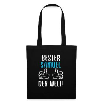 Samuel Vorname Name Geburtstag - Stoffbeutel - Schwarz - Vorne