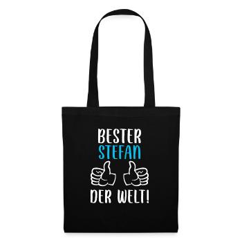 Stefan Vorname Name Geburtstag - Stoffbeutel - Schwarz - Vorne