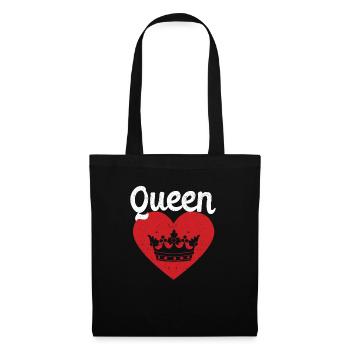 Reine Rouge Coeur Couronne Silhouette Couples Homme - Sac en tissu - noir - Devant