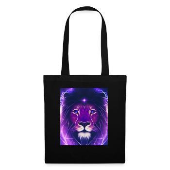 Polygone géométrique Lion Abstrait Mystique - Sac en tissu - noir - Devant