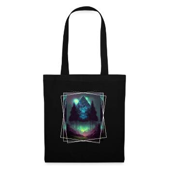 Nature géométrique Trance Polygone Abstrait Mystique - Sac en tissu - noir - Devant