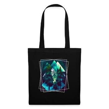 Nature géométrique Trance Polygone Abstrait Mystique - Sac en tissu - noir - Devant