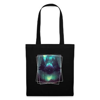 Nature géométrique Trance Polygone Abstrait Mystique - Sac en tissu - noir - Devant