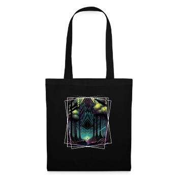Nature géométrique Trance Polygone Abstrait Mystique - Sac en tissu - noir - Devant
