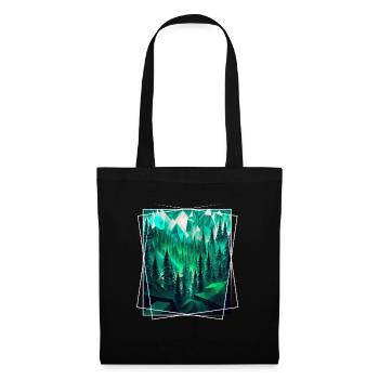 Nature géométrique Trance Polygone Abstrait Mystique - Sac en tissu - noir - Devant