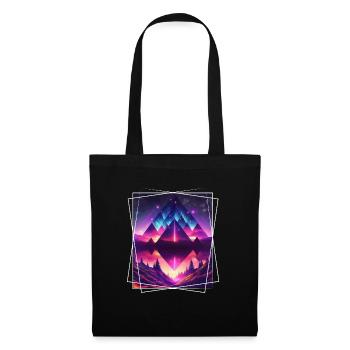 Nature géométrique Trance Polygone Abstrait Mystique - Sac en tissu - noir - Devant