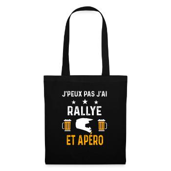 je peux pas j'ai rallye et apéro - Sac en tissu - noir - Devant