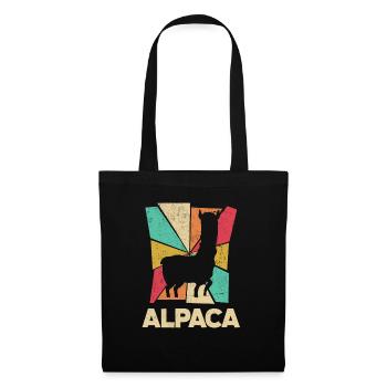 Alpagas Mammifères LLamas Silhouette d’Alpaga - Sac en tissu - noir - Devant