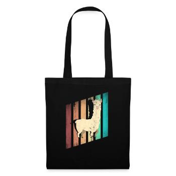 Alpagas LLamas Mammifères Alpaga Silhouette - Sac en tissu - noir - Devant