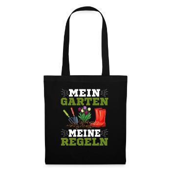 Hobbygärtner Gartenarbeit Mein Garten Meine - Stoffbeutel - Schwarz - Vorne