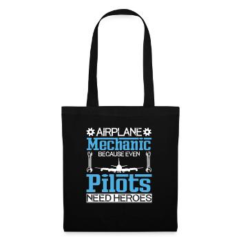 Pilote d’avion du mécanicien d’aéronef - Sac en tissu - noir - Devant