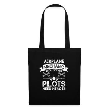 Pilote d’avion du mécanicien d’aéronef - Sac en tissu - noir - Devant