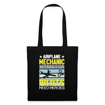 Pilote d’avion du mécanicien d’aéronef - Sac en tissu - noir - Devant