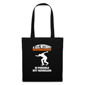 Skateboard Longboard Skater Skating Skateboarding - Sac en tissu - noir - Devant