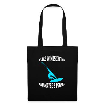 Cadeau Windsurfer Planche à voile Surf Kitesurfeur - Sac en tissu - noir - Devant