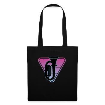 Joueur de tuba Tuba Instrument de musique - Sac en tissu - noir - Devant