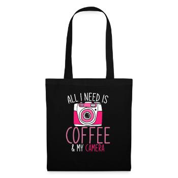 All I Need Is Coffee And My Camera Photograph - Tote Bag - black - Front