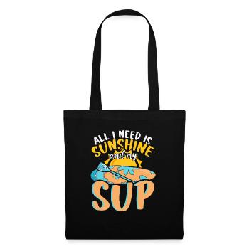 Tout ce dont j’ai besoin, c’est de soleil et de mon SUP Stand-up Paddle - Sac en tissu - noir - Devant