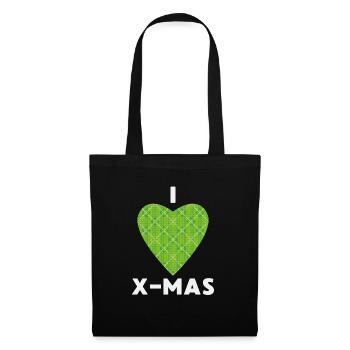 J’adore Noël Noël Cœur tricoté - Sac en tissu - noir - Devant