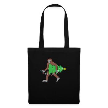 Bigfoot Weihnachten - Stoffbeutel - Schwarz - Vorne