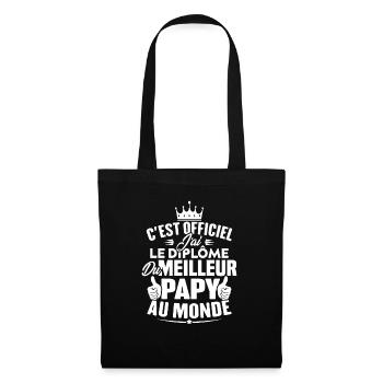 Meilleur papy au monde - Sac en tissu - noir - Devant