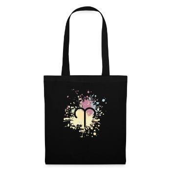 Zodiac Aries Symbol Color Splash - Stoffbeutel - Schwarz - Vorne