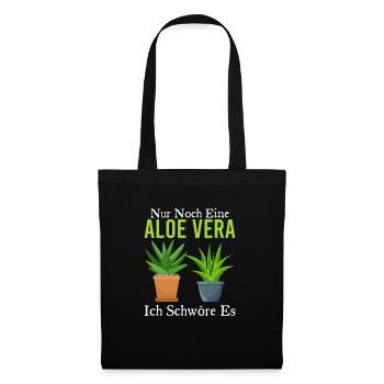 Nur Noch Eine Aloe Vera Ich Schwöre Es Pflanze - Stoffbeutel - Schwarz - Vorne
