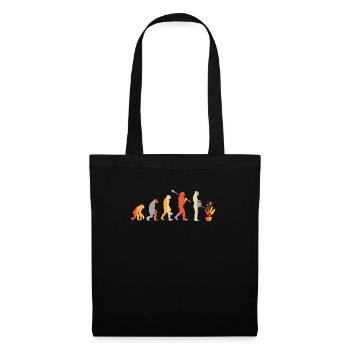 Vintage Strelizie Evolution Pflanze - Stoffbeutel - Schwarz - Vorne