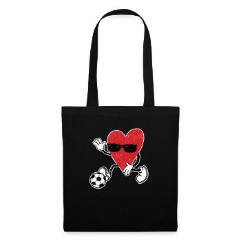 Heart of playing football Valentine's Day football game - Tote Bag - black - Front