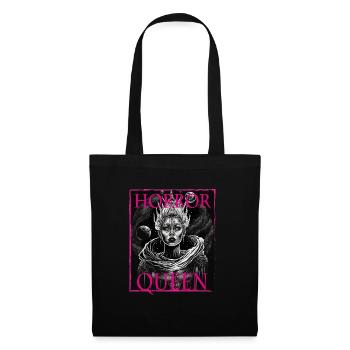 Böse alte Frau Horror Gothic Grusel Hexe Abstrakt - Stoffbeutel - Schwarz - Vorne