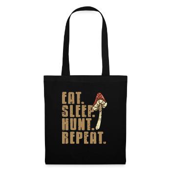 Eat Sleep Hunt Repeat Cool Retro Mushroom Hunter - Tote Bag - black - Front