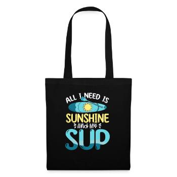 Tout ce dont j’ai besoin, c’est de soleil et de mon SUP Stand-up Paddle - Sac en tissu - noir - Devant