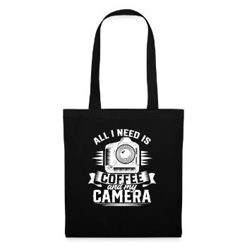 All I Need Is Coffee And My Camera Photograph - Tote Bag - black - Front