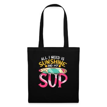 Tout ce dont j’ai besoin, c’est de soleil et de mon SUP Stand-up Paddle - Sac en tissu - noir - Devant
