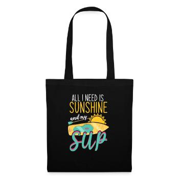 Tout ce dont j’ai besoin, c’est de soleil et de mon SUP Stand-up Paddle - Sac en tissu - noir - Devant