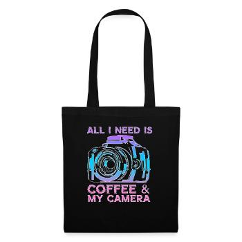 All I Need Is Coffee And My Camera Photograph - Tote Bag - black - Front