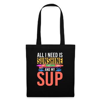 Tout ce dont j’ai besoin, c’est de soleil et de mon SUP Stand-up Paddle - Sac en tissu - noir - Devant