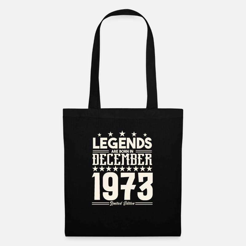 Legenden werden im Dezember 1973 geboren.Geschenkjubiläum - Stoffbeutel - Schwarz