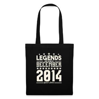 Legenden werden im Dezember 2014 geboren.Geschenkjubiläum - Stoffbeutel - Schwarz - Vorne