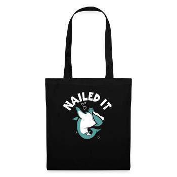 Cloué Il Requin-marteau Requin Biologie marine Animal - Sac en tissu - noir - Devant