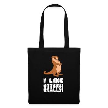 Petits jeux de mots sur les loutres et blagues sur les loutres - Sac en tissu - noir - Devant