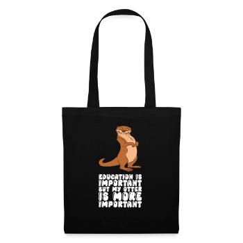 Petits jeux de mots sur les loutres et blagues sur les loutres - Sac en tissu - noir - Devant