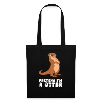 Petits jeux de mots sur les loutres et blagues sur les loutres - Sac en tissu - noir - Devant